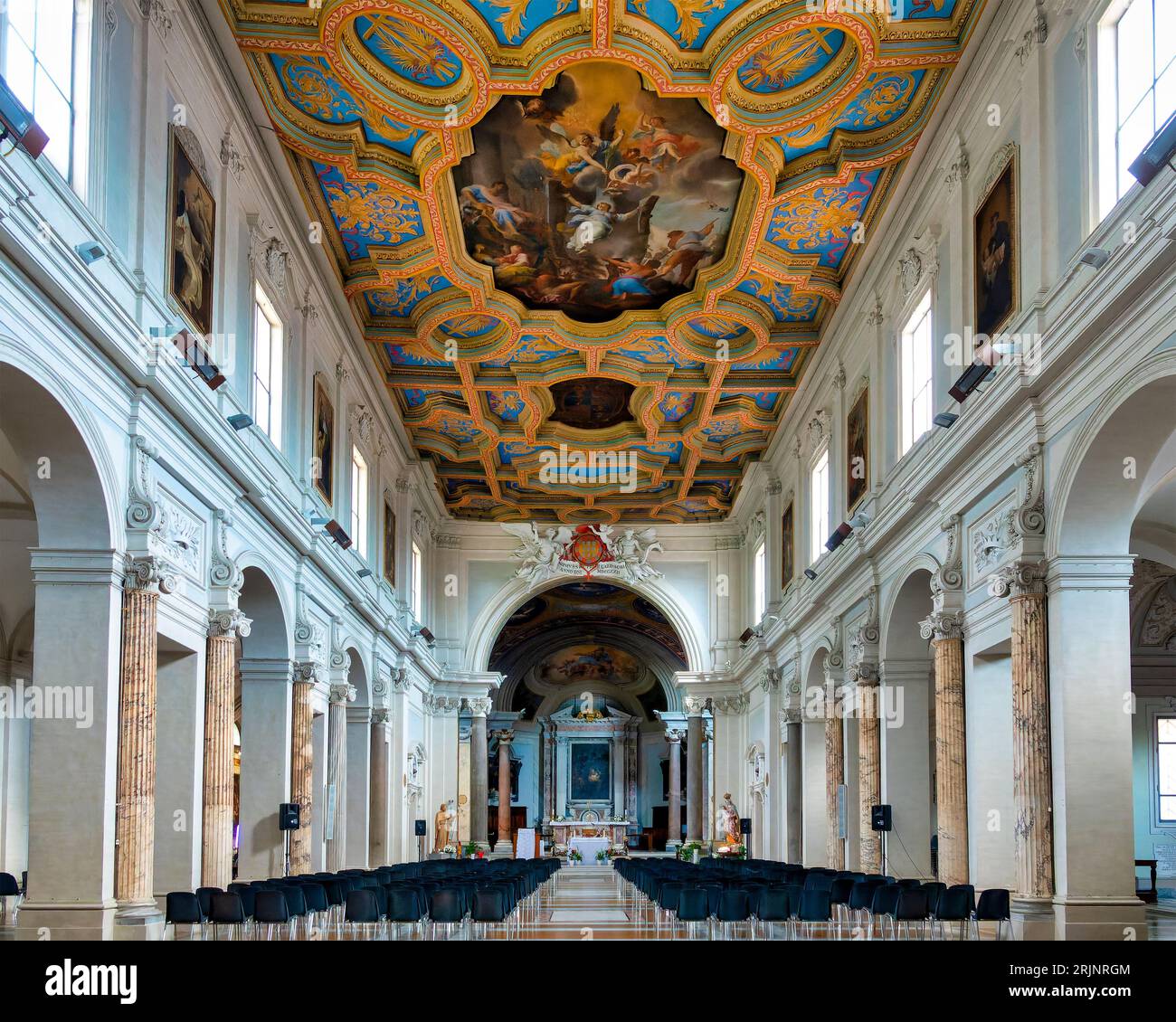 Interno della chiesa di Santa Anastasia al Palatino, Roma, Italia Foto Stock