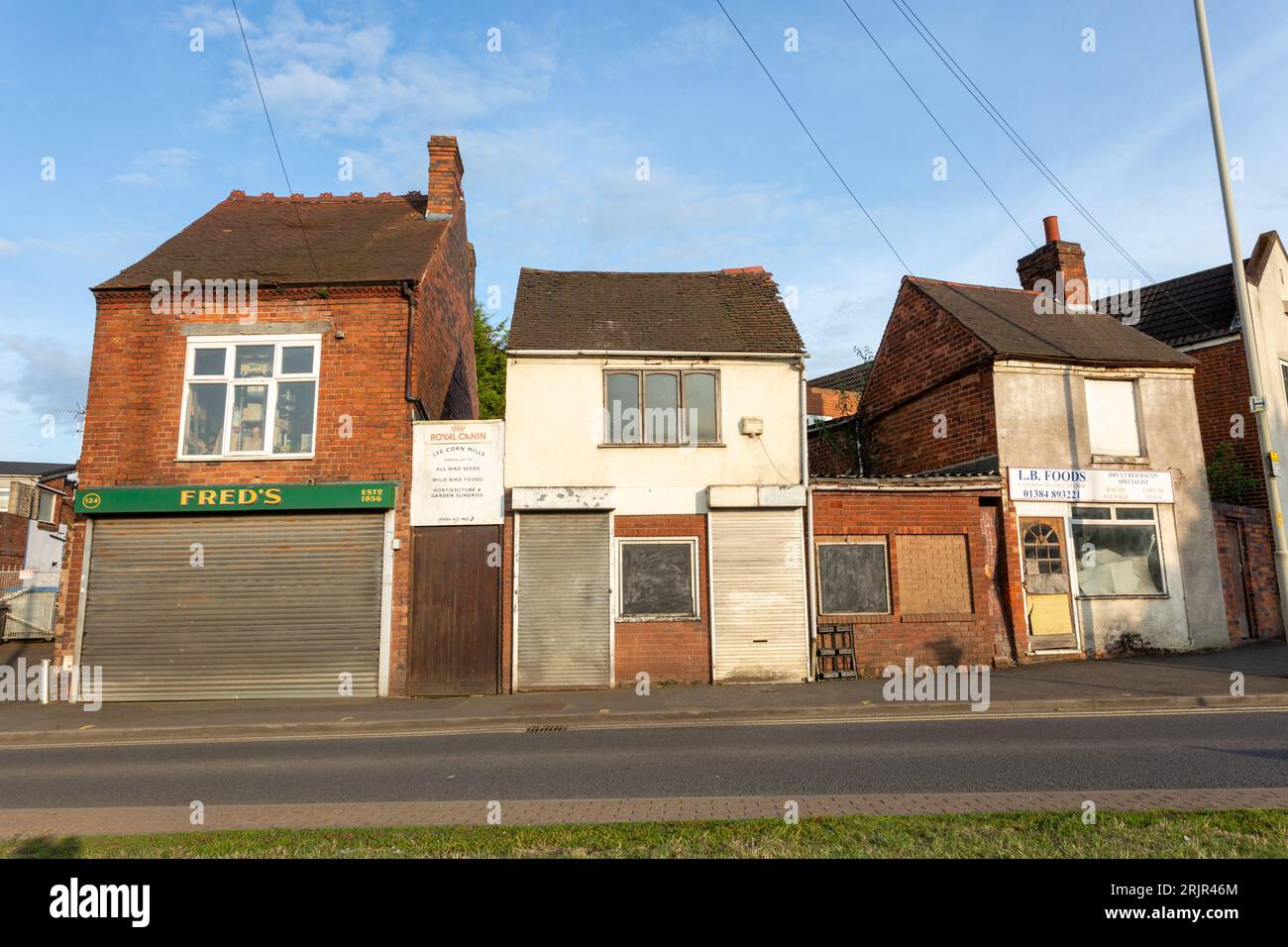 Old Shop Fronts, Lye, West Midlands, Regno Unito 2023 Foto Stock