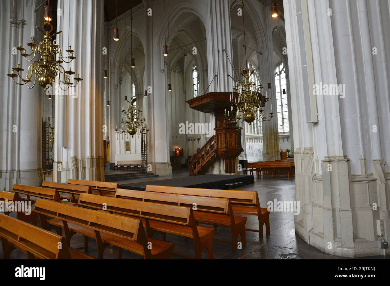 Interno della chiesa di Stevens a Nimega Foto Stock