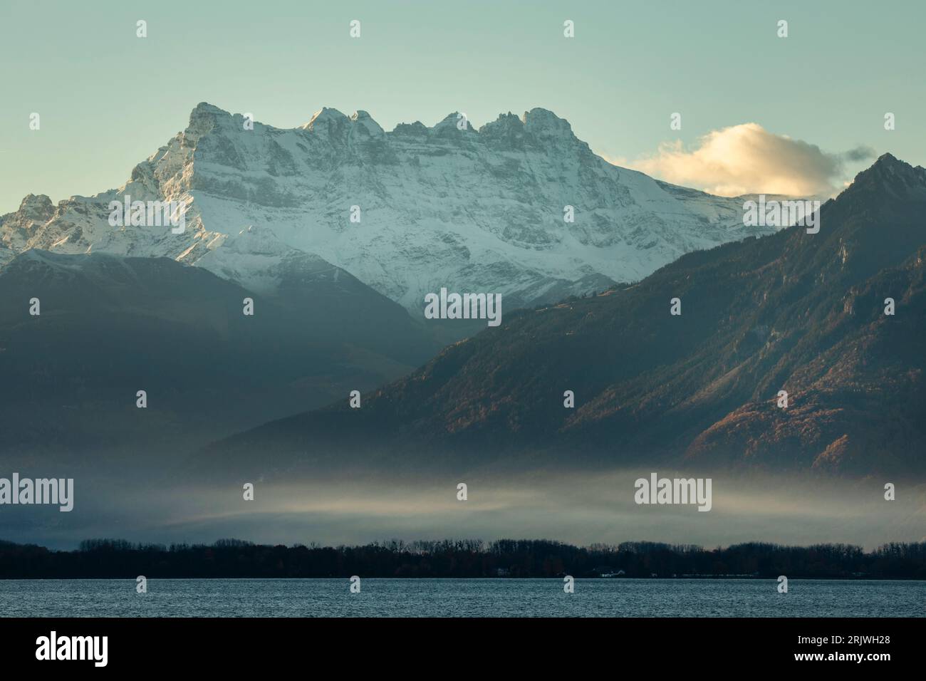 Dents du Midi da Montreux, Svizzera Foto Stock