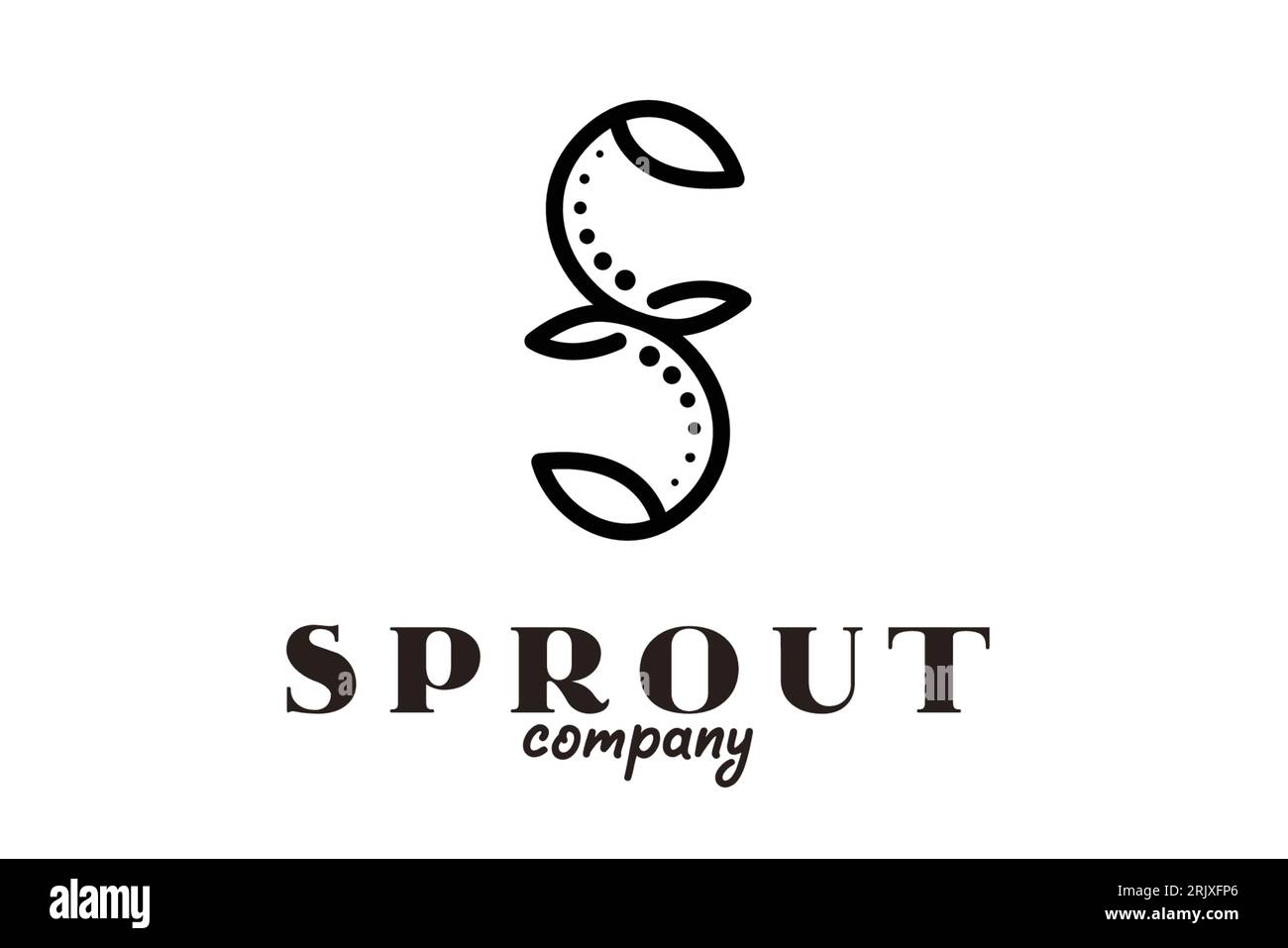 Design minimalista iniziale del logo Leaf Plant. Design biologico fresco sano Vegan prodotto logo Illustrazione Vettoriale