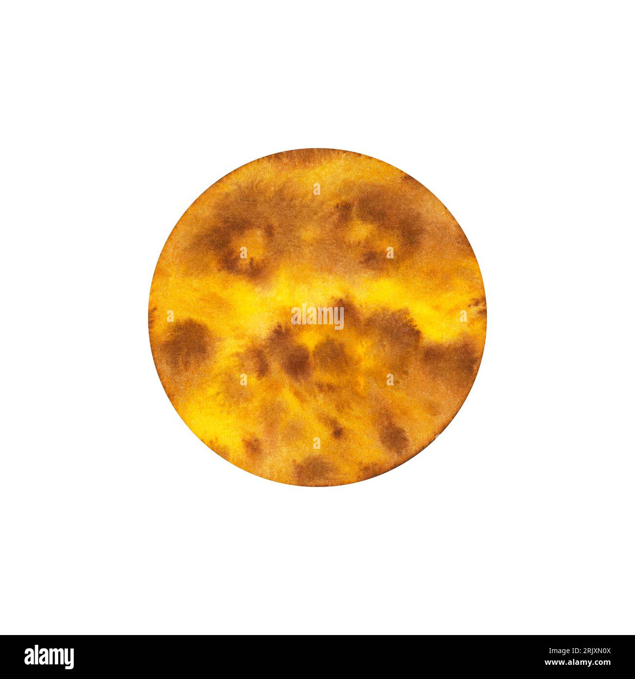 Cartone animato del pianeta Venere, pianeti del sistema solare. Scienza e istruzione. Illustrazione acquerello isolata su sfondo bianco Foto Stock