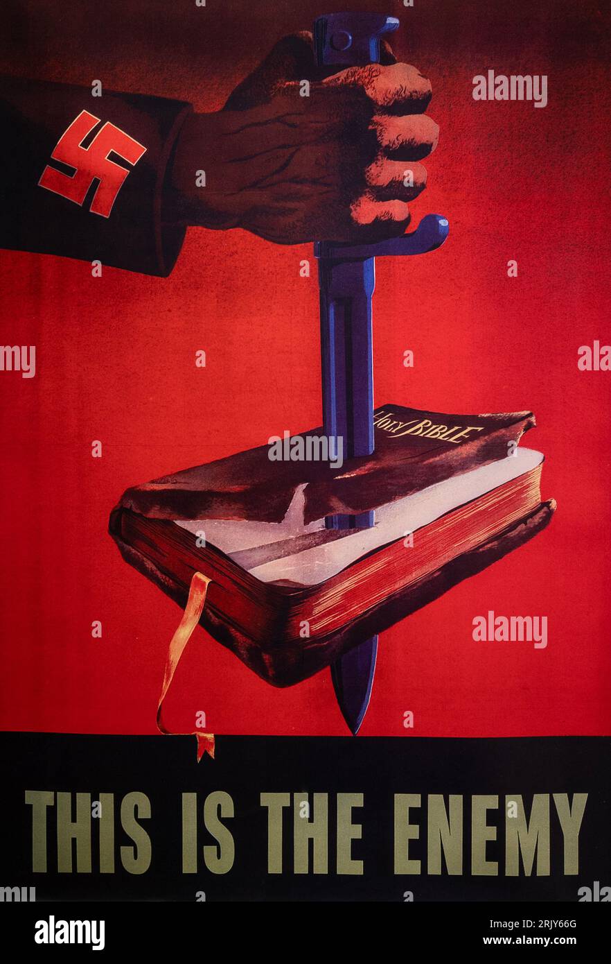 Questo è il poster del totalitarismo nazista nemico Foto Stock