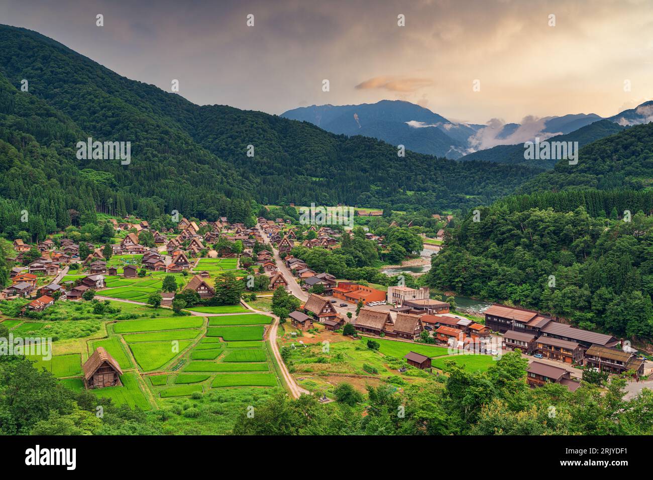 Ogimachi, Giappone a Shirakawa-go Foto Stock