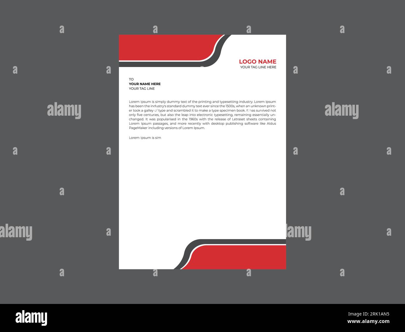 modello di design moderno per carta intestata aziendale Illustrazione Vettoriale
