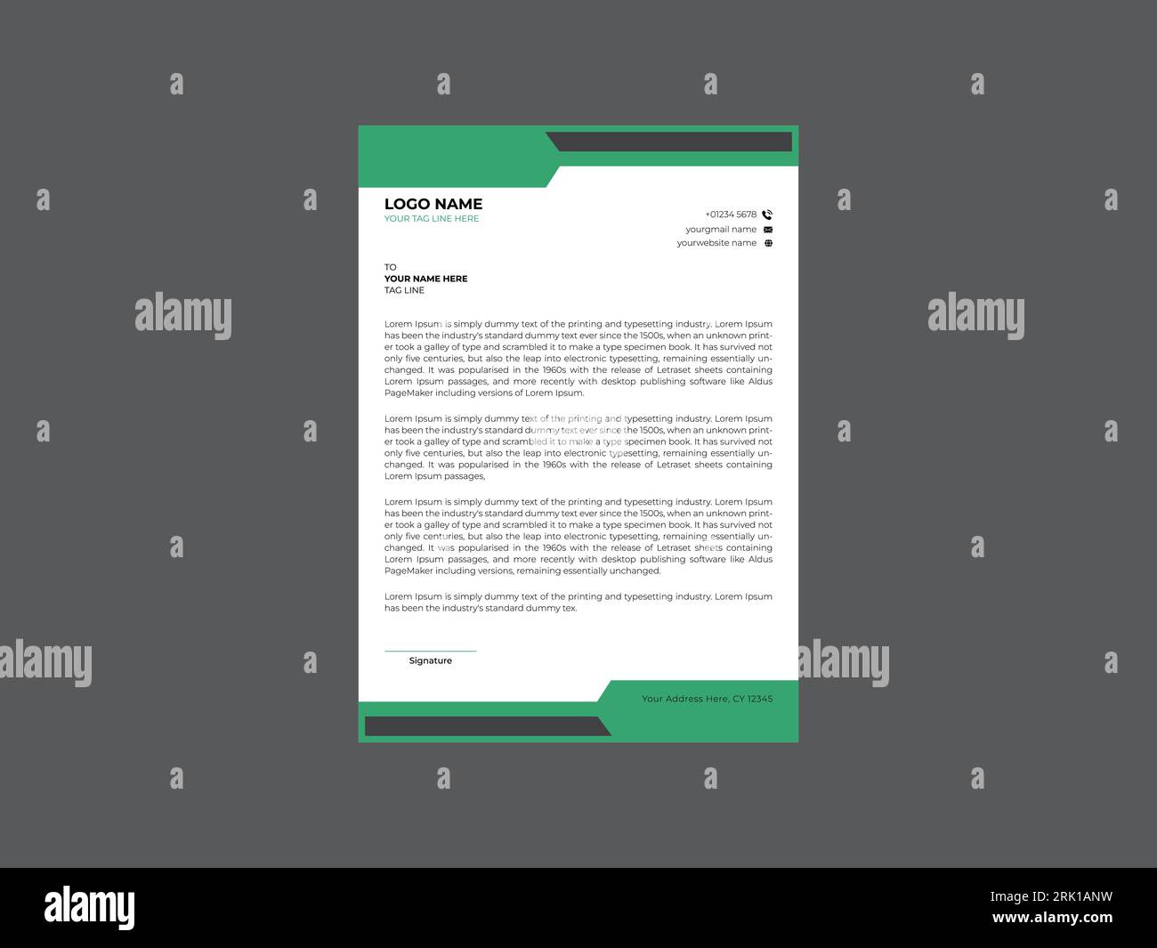 modello di design moderno per carta intestata aziendale Illustrazione Vettoriale