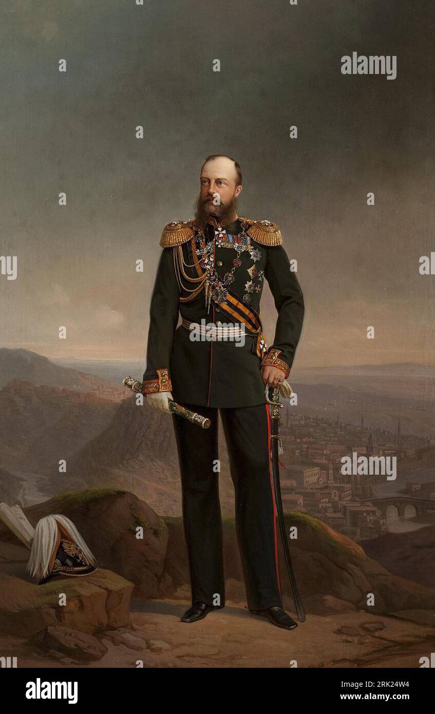 Ritratto del Granduca Michail Nikolayevich 1879 di Georg von Bothmann Foto Stock