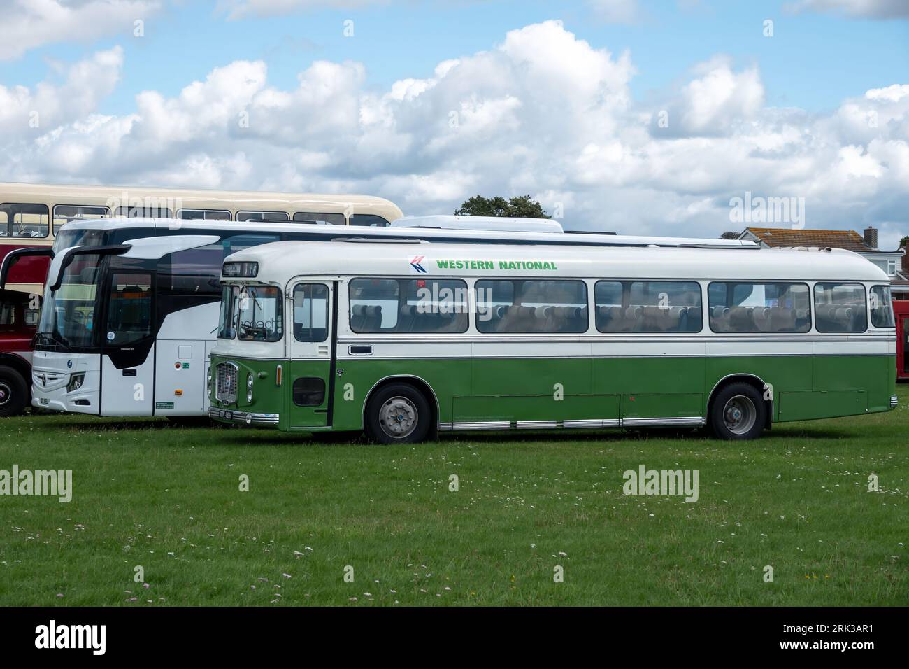 Autobus vintage Western National per Templecombe numero 786 al Rally degli autobus della Provincial Society di Gosport Hampshire, Inghilterra Foto Stock