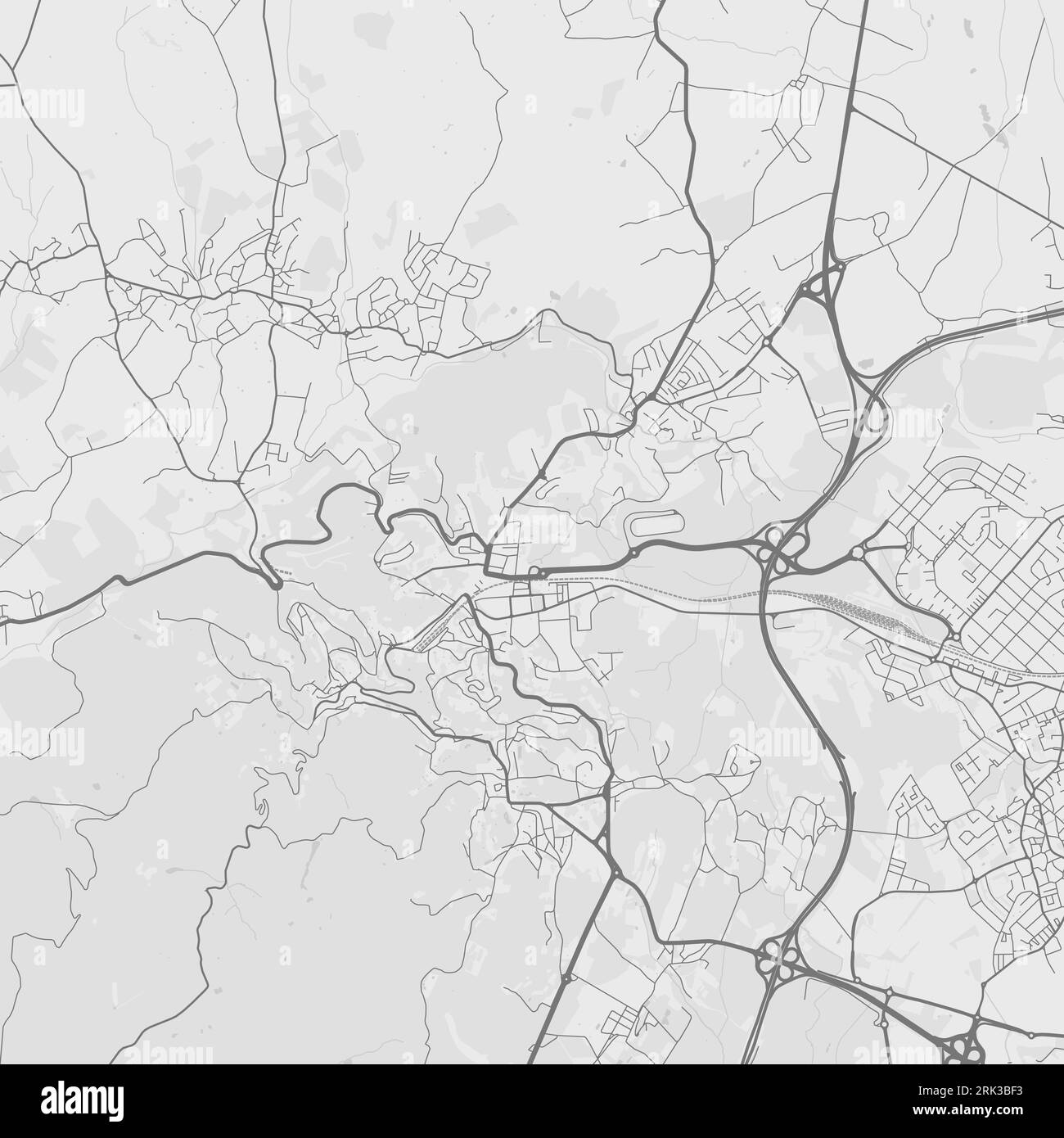 Mappa dettagliata di Sintra in bianco e nero Illustrazione Vettoriale
