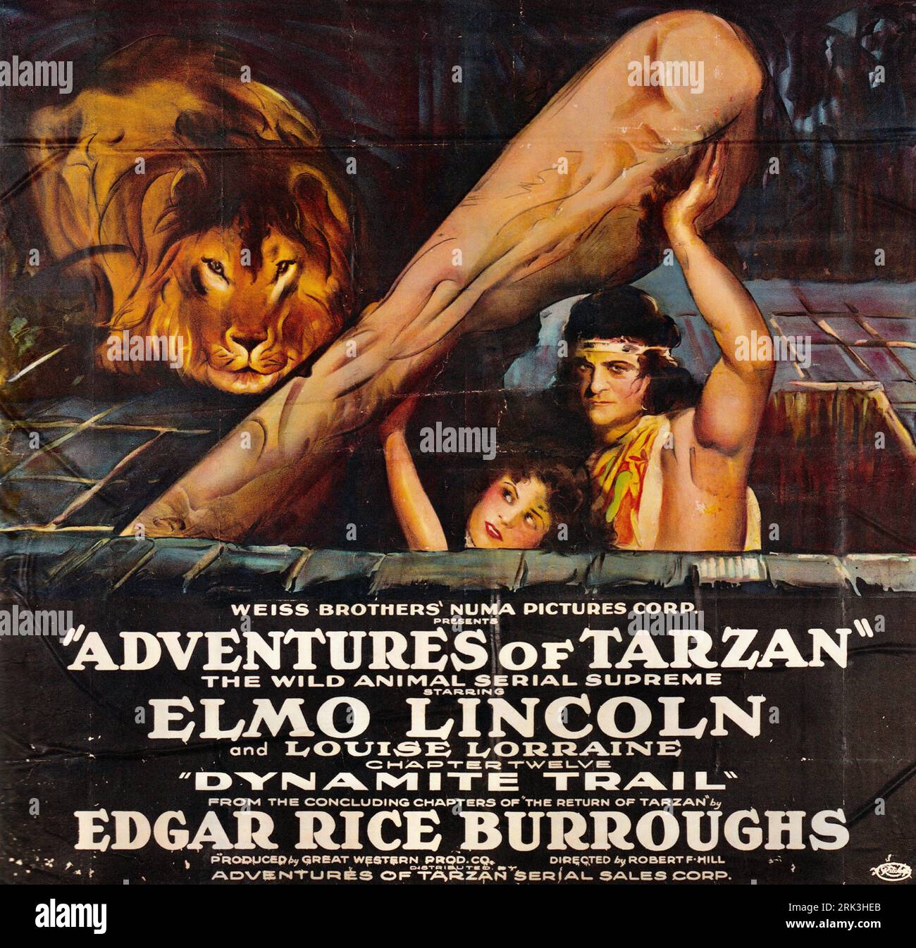 Le avventure di Tarzan Numa, poster cinematografico del 1921 Elmo Lincoln Edgar Rice Burroughs Foto Stock