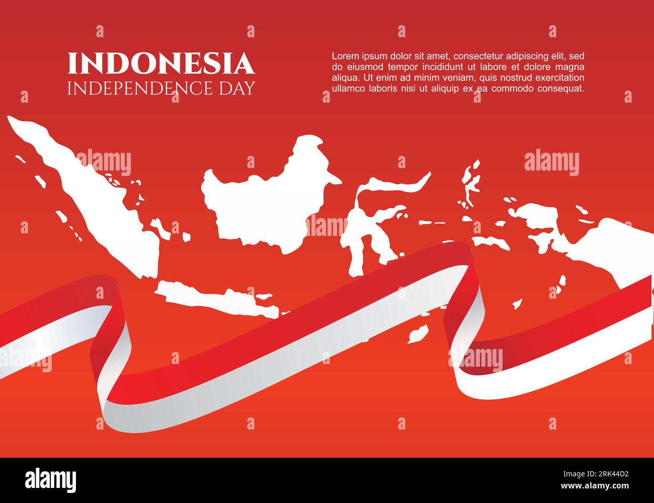 Poster banner di sfondo per la festa nazionale del giorno dell'indipendenza dell'Indonesia il 17 agosto. Illustrazione Vettoriale