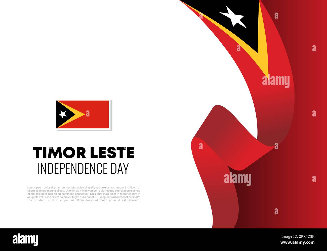 Poster banner per la celebrazione nazionale del 20 maggio del giorno dell'indipendenza di Timor Est. Illustrazione Vettoriale