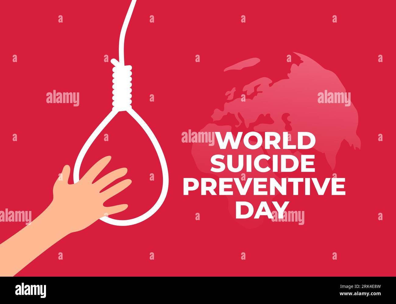 Poster del banner del giorno mondiale per la prevenzione del suicidio il 10 settembre. Illustrazione Vettoriale