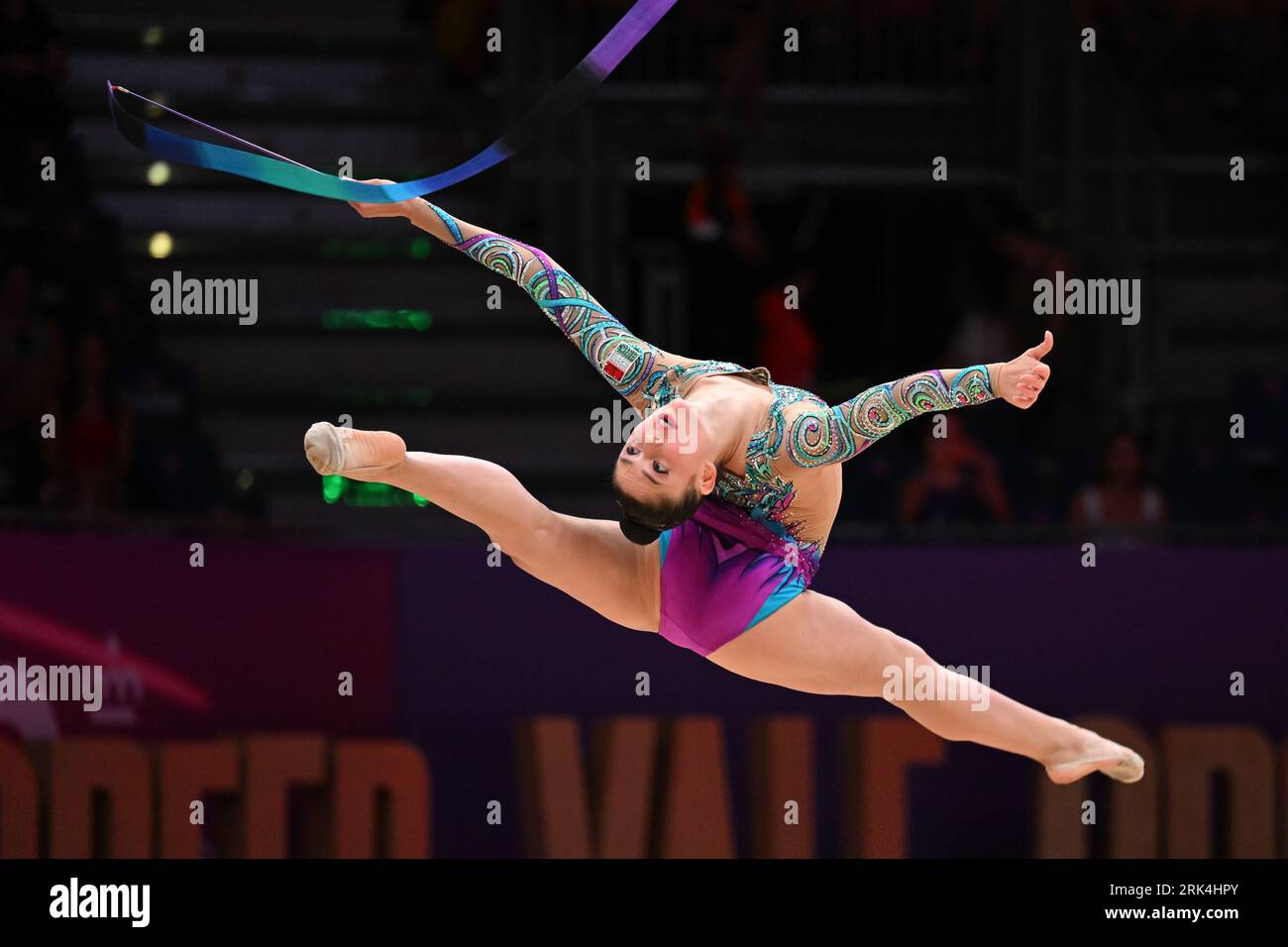 Valencia, Spagna. 23 agosto 2023. WCH Rhythmic catturato a Fira, Valencia il 24 agosto 2023 da Filippo Tomasi Fotografia durante la ginnastica ritmica - Campionati del mondo - individui, ginnastica a Valencia, Spagna, 23 agosto 2023 crediti: Agenzia fotografica indipendente/Alamy Live News Foto Stock