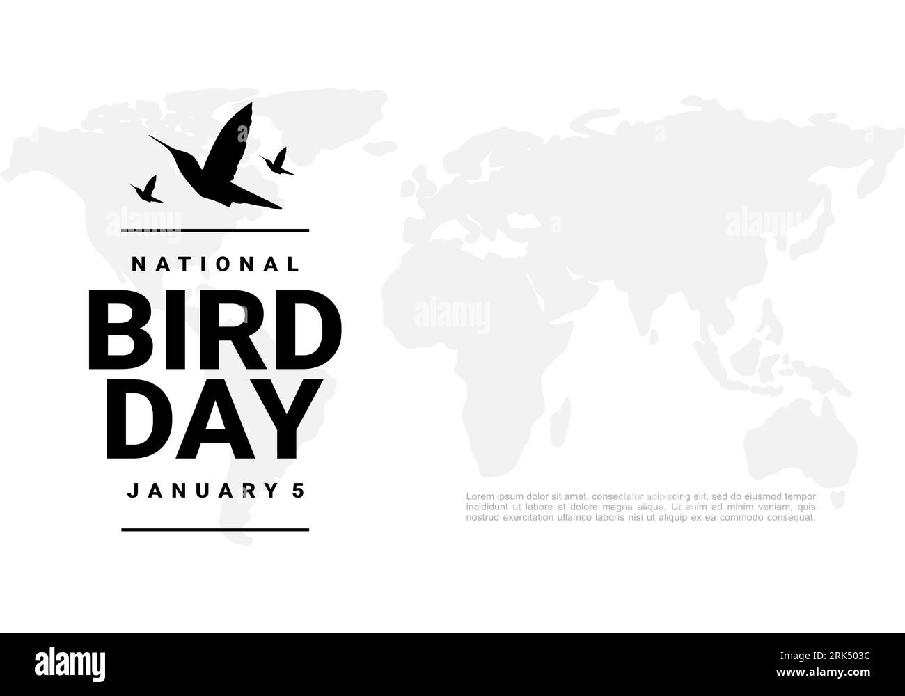 Lo sfondo del National Bird Day celebrato il 5 gennaio. Illustrazione Vettoriale
