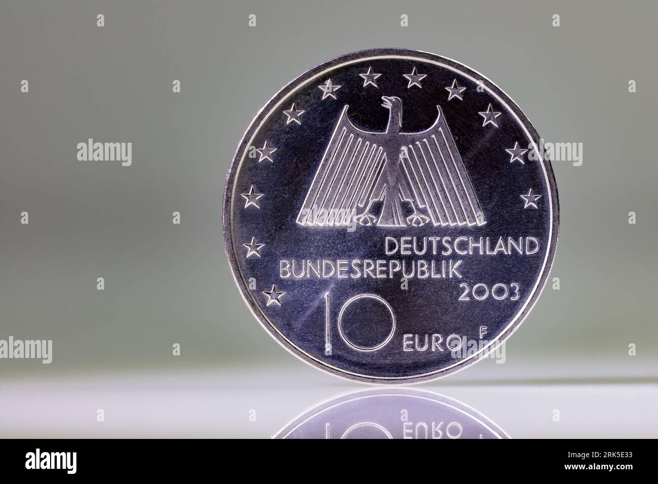 moneta d'argento da 10 euro con aquila federale tedesca Foto Stock