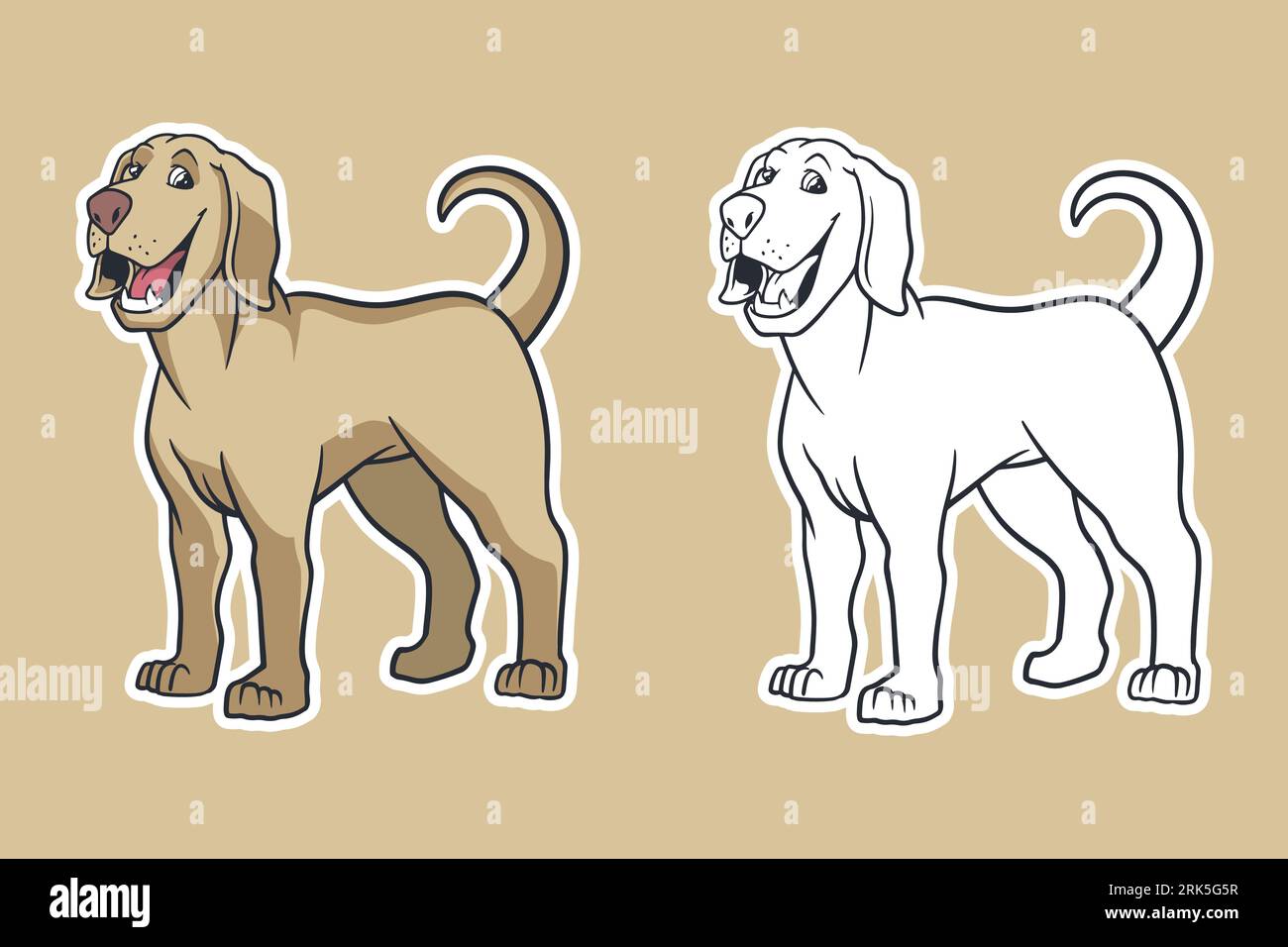 stile cartone animato labrador retriever dog vector illustration Illustrazione Vettoriale