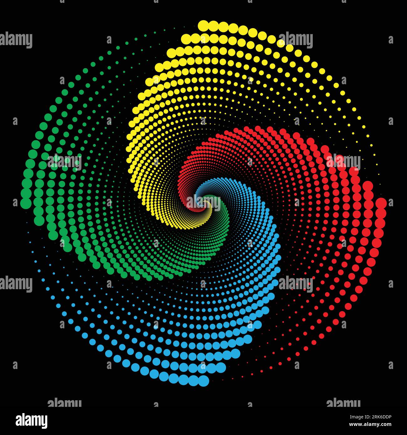Spirale con linee colorate come sfondo o icona vettore astratto dinamico. Illustrazione Vettoriale