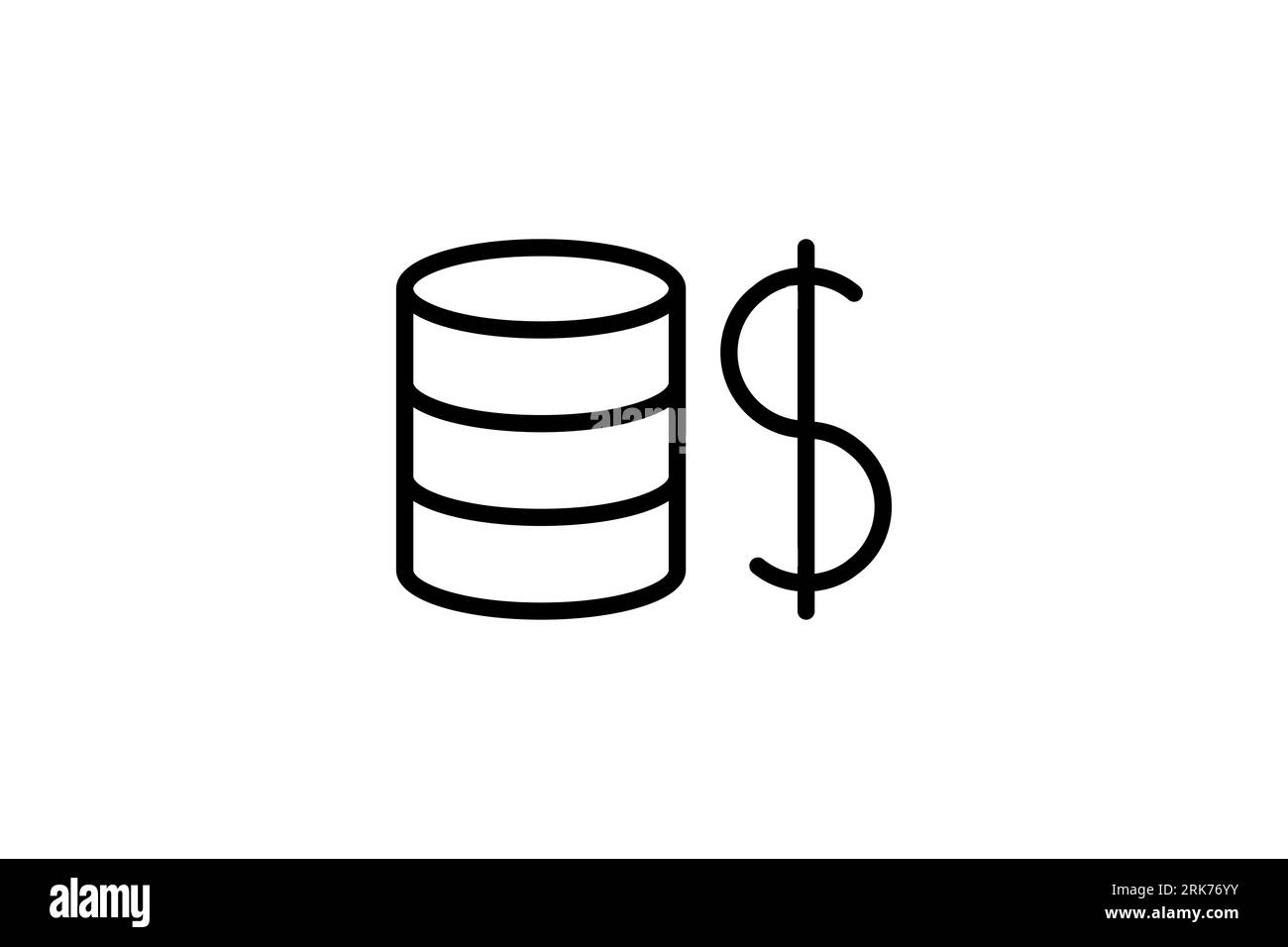 Icona monete impilate. Icona relativa a credito e prestito. adatto per la progettazione di siti web, app, interfacce utente, stampabili, ecc. Stile icona linea. Vettore semplice Foto Stock