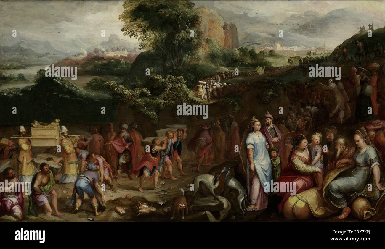 L'attraversamento del fiume Giordano 1605 da parte di Karel van Mander il Vecchio Foto Stock