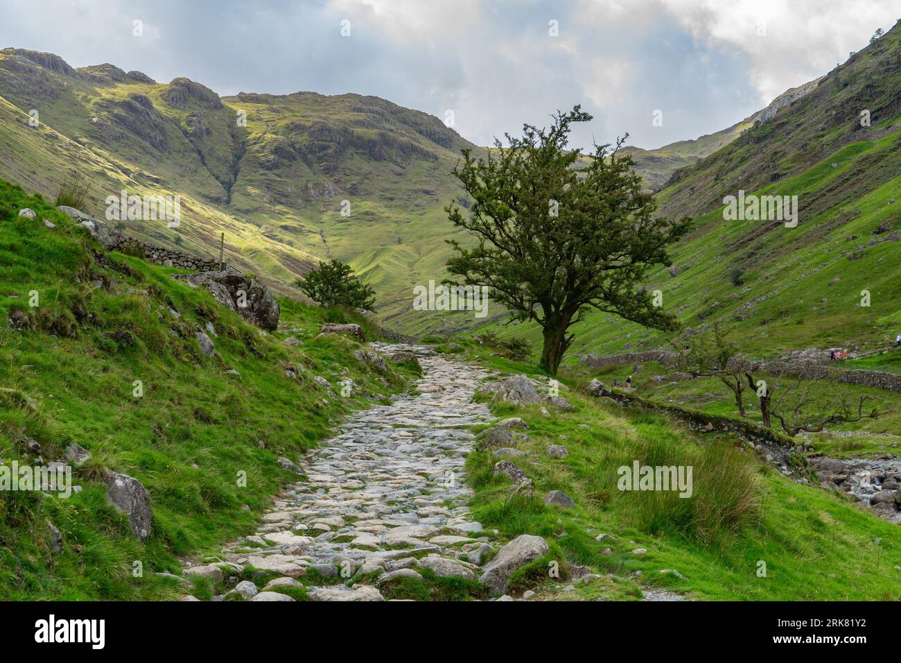 Graains Gill and the Seathwaite Valley, Cumbria, Regno Unito Foto Stock
