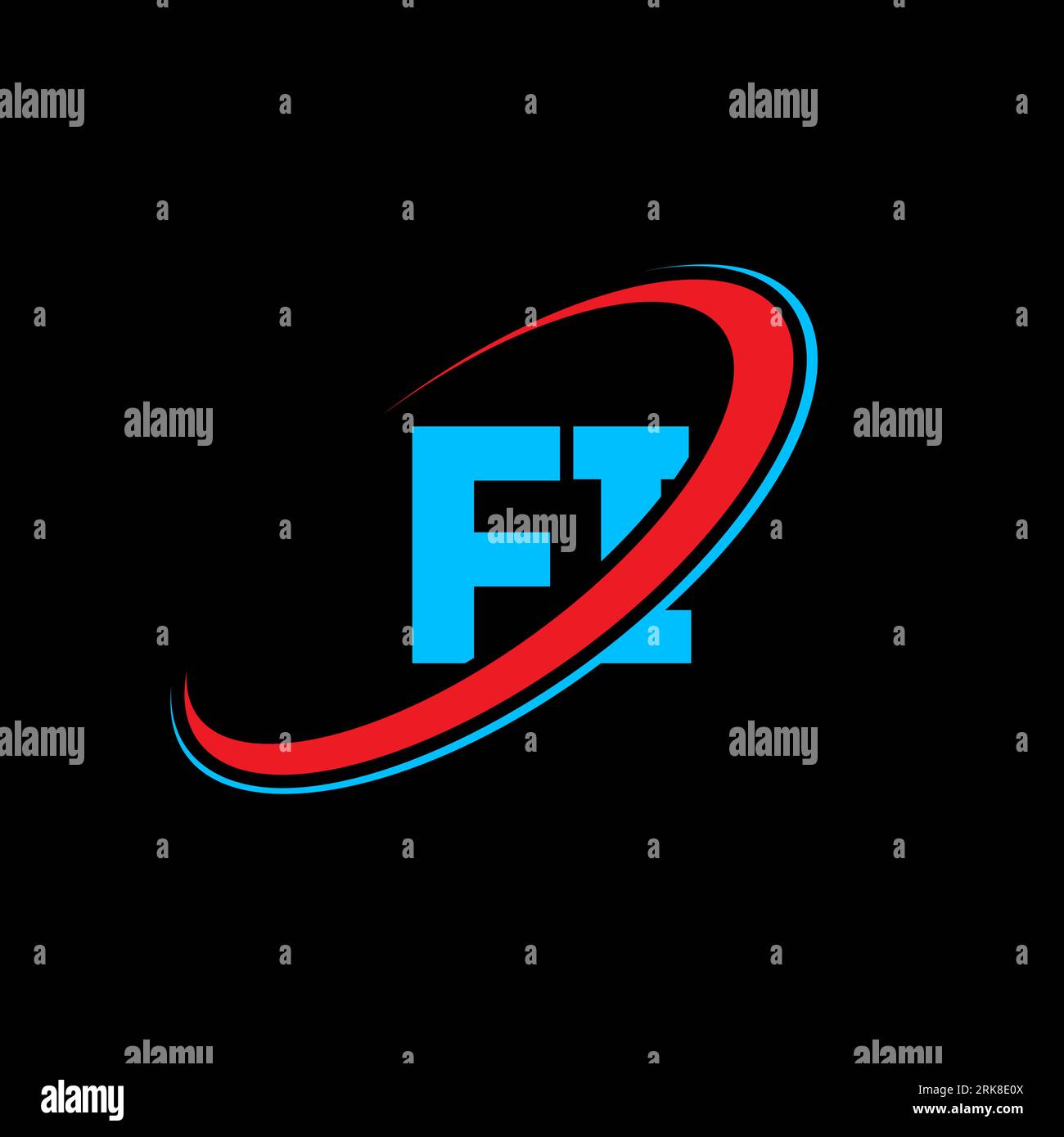 Logo FI F i Letter. Lettera iniziale FI Linked Circle logo monogramma maiuscolo rosso e blu. Logo FI, design F i. fi, f i Illustrazione Vettoriale
