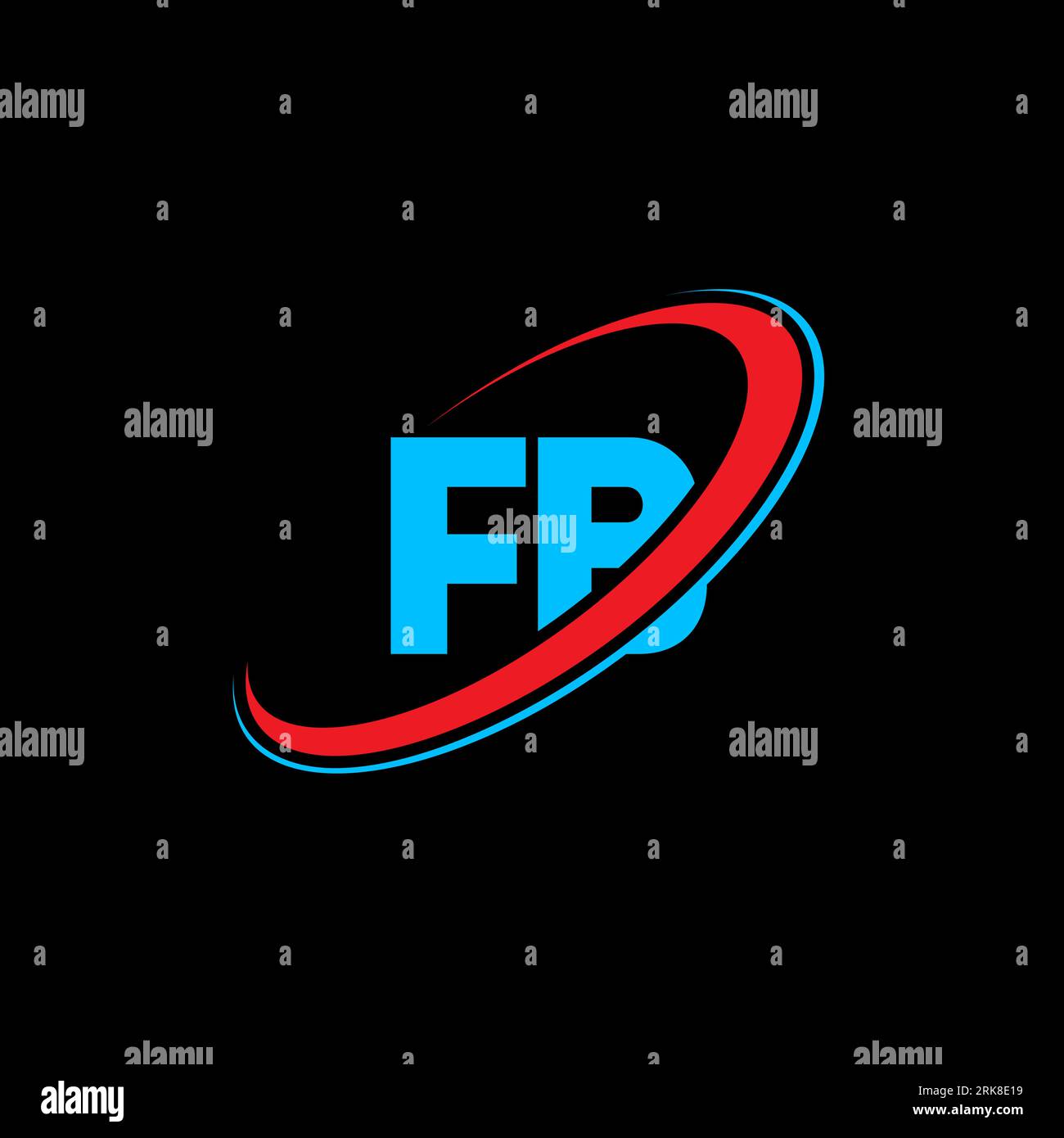 Logo FB F B Letter. Lettera iniziale FB collegata cerchio maiuscolo monogramma rosso e blu. Logo FB, design F B. fb, f b Illustrazione Vettoriale