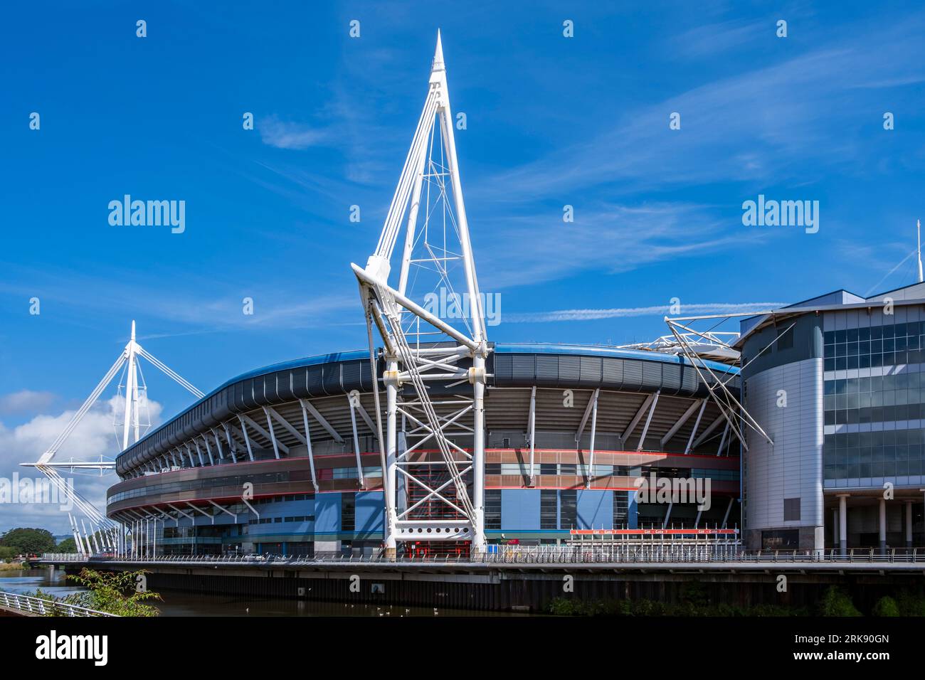 Principality Stadium, ex Millennium Stadium nel centro di Cardiff, sede della nazionale di rugby a 15 del Galles. Foto Stock