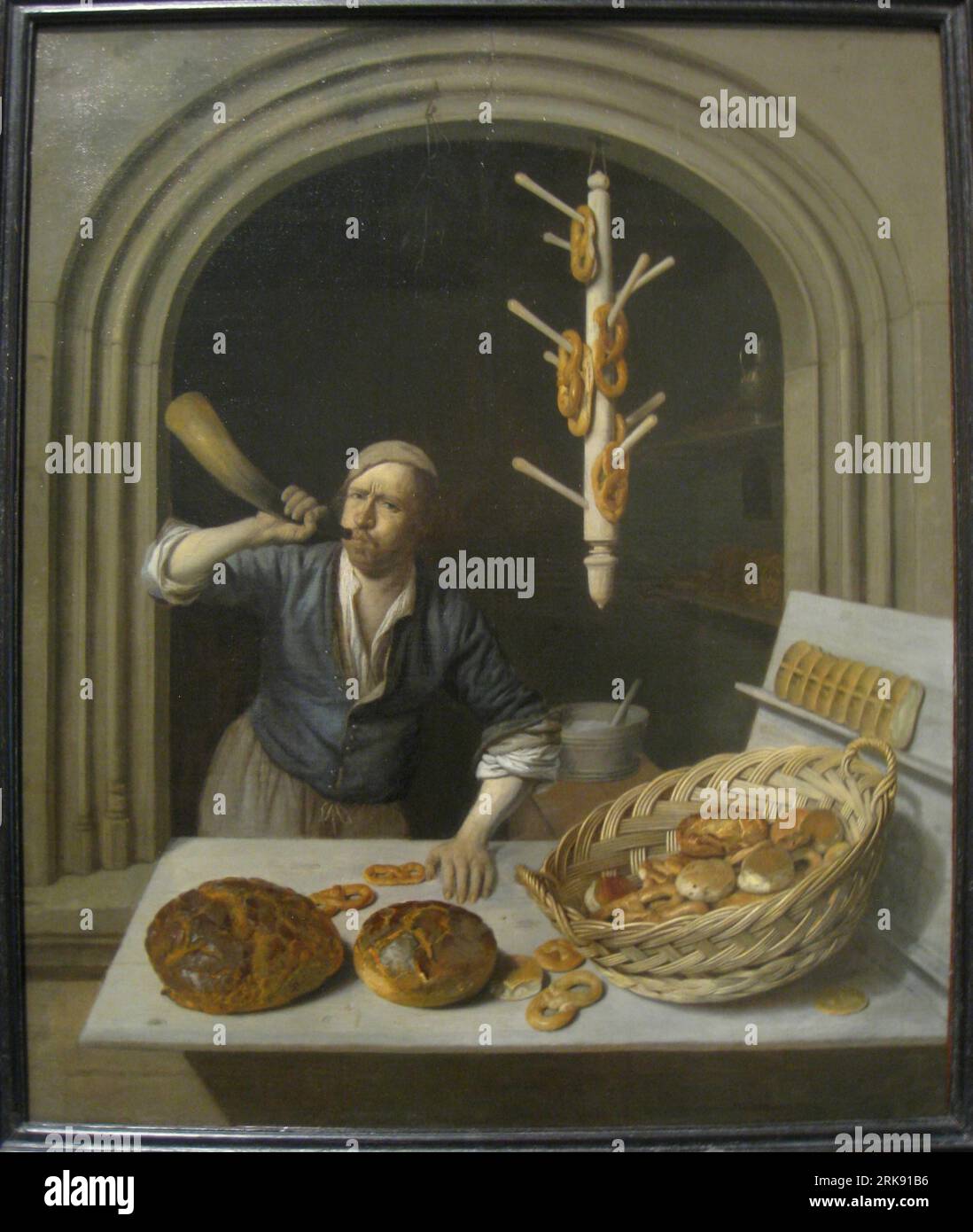 The Baker circa 1681 di Job Adriaenszoon Berckheyde Foto Stock