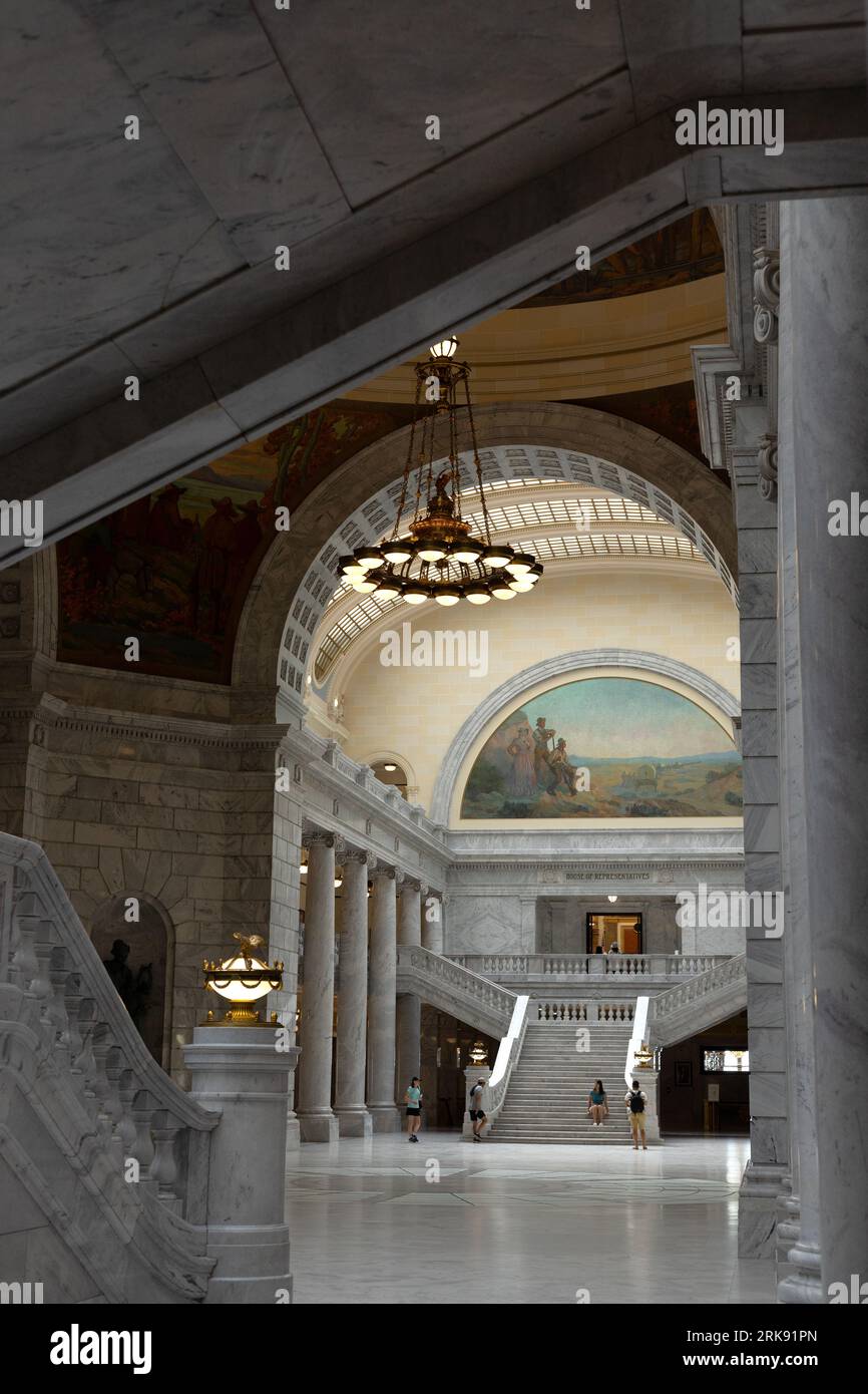 All'interno dell'edificio del Campidoglio dello Stato dello Utah a Salt Lake City, Utah. Foto Stock