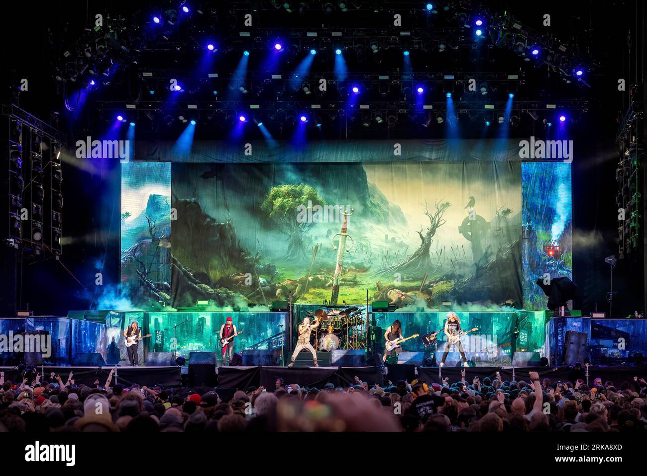 Solvesborg, Svezia. 9 giugno 2023. La band heavy metal inglese Iron Maiden esegue un concerto dal vivo durante il festival svedese Sweden Rock Festival 2023 a Solvesborg. (Foto: Gonzales Photo - Terje Dokken). Foto Stock