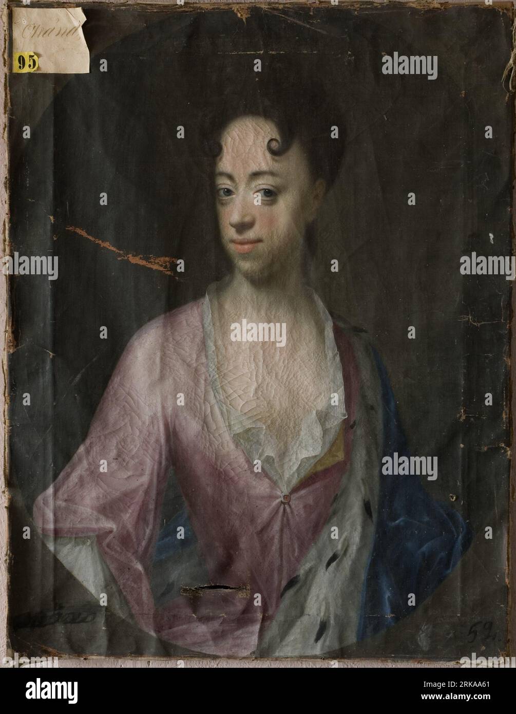 Okänd kvinna tra il 1700 circa e il 1725 circa di Johann Salomon Wahl Foto Stock
