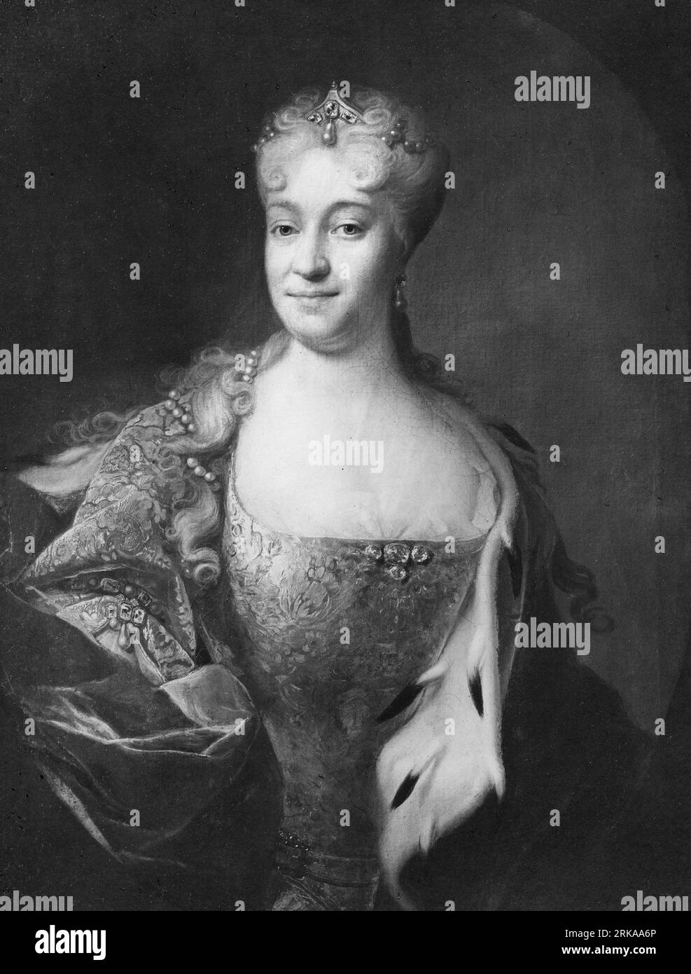 Gustava Karolina, 1694-1748, hertiginna av Mecklenburg-Strelitz hertiginna av Meckle 1719 di Johann Salomon Wahl Foto Stock