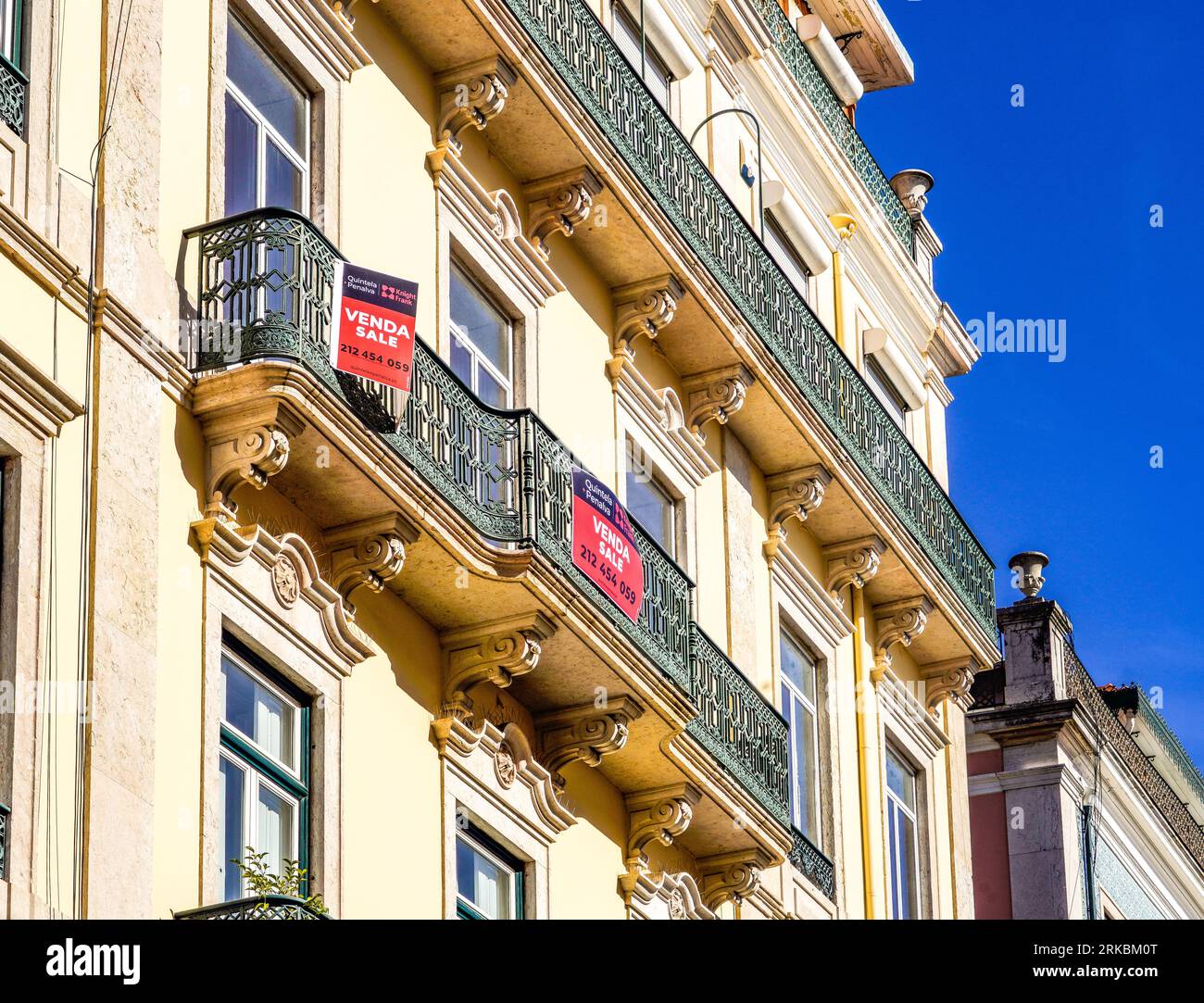 Pubblicità di vendita per un appartamento a Lisbona, Portogallo Foto Stock