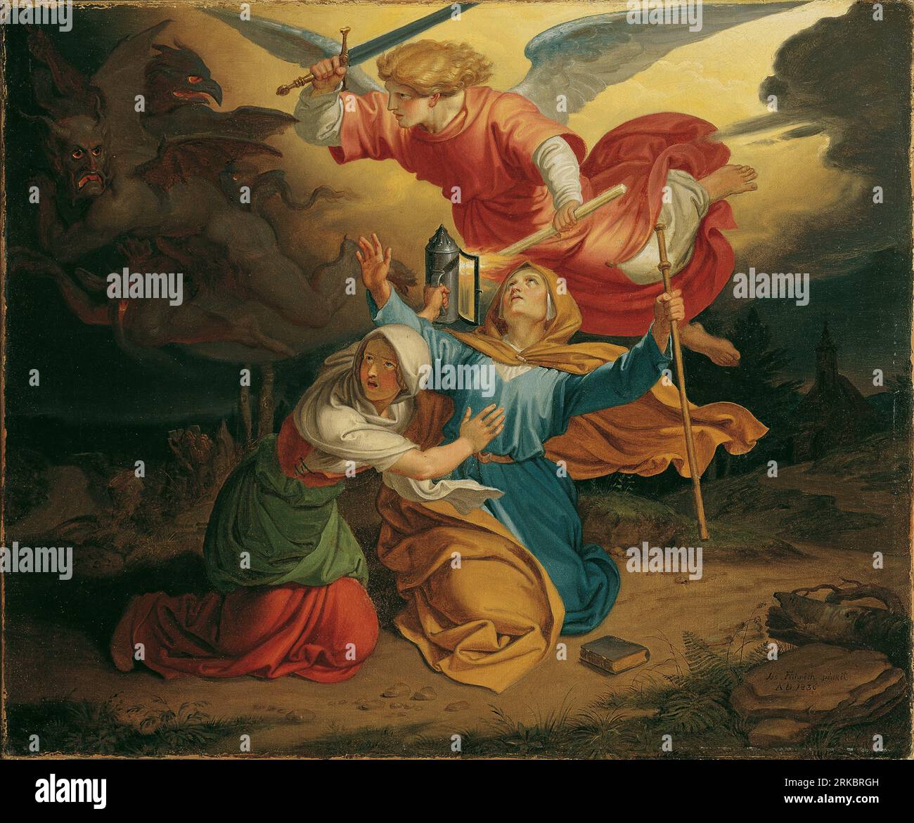 Versuchung der heiligen Gudula 1836 di Joseph von Führich Foto Stock