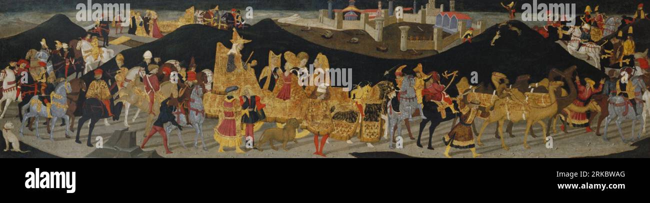 Viaggio della Regina di Saba intorno al 1460/1465 di Apollonio di Giovanni Foto Stock
