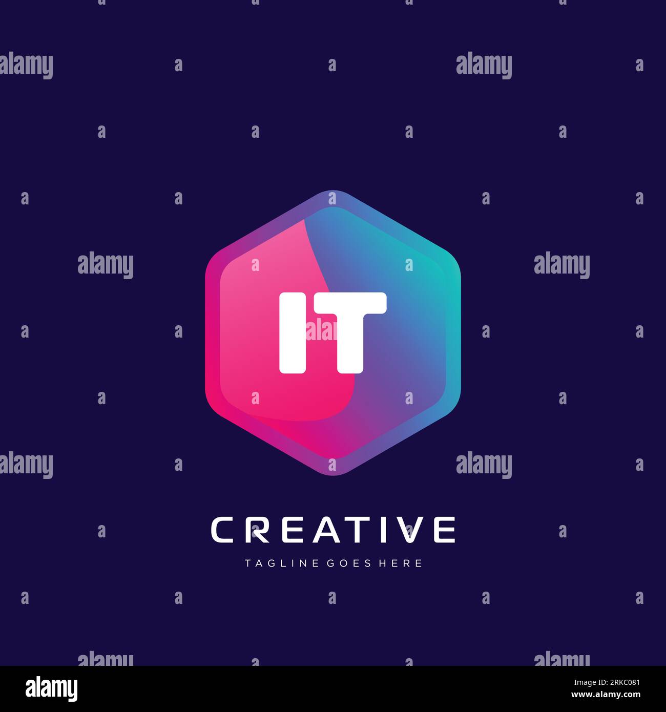 Logo iniziale con modello vettoriale colorato. Illustrazione Vettoriale