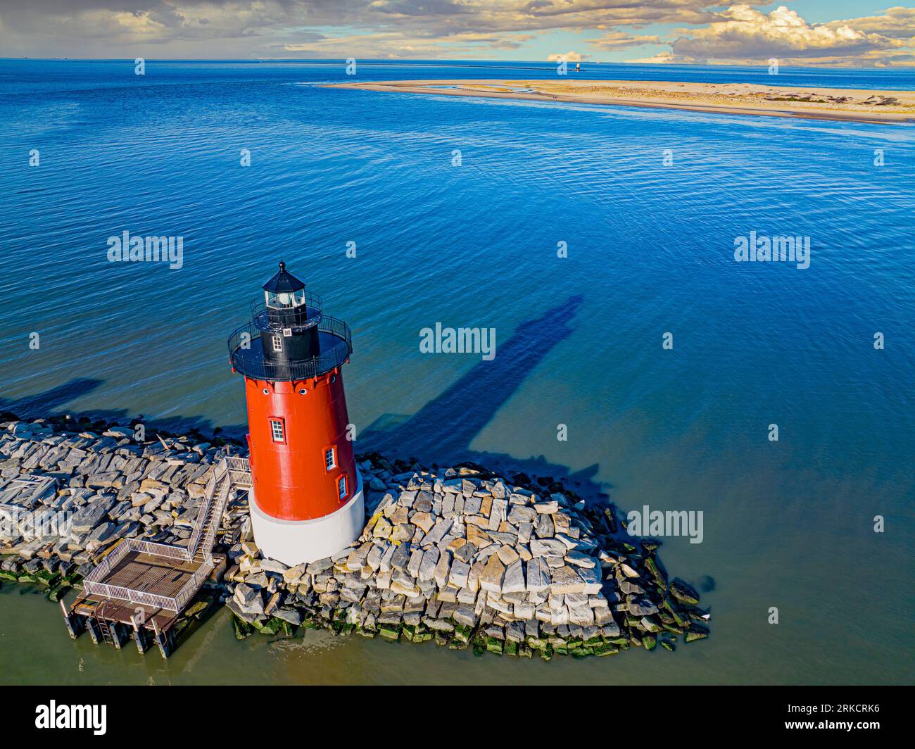 Delaware Breakwater East End Light, Delaware Bay, Delaware Atlantic Ocean Foto Stock