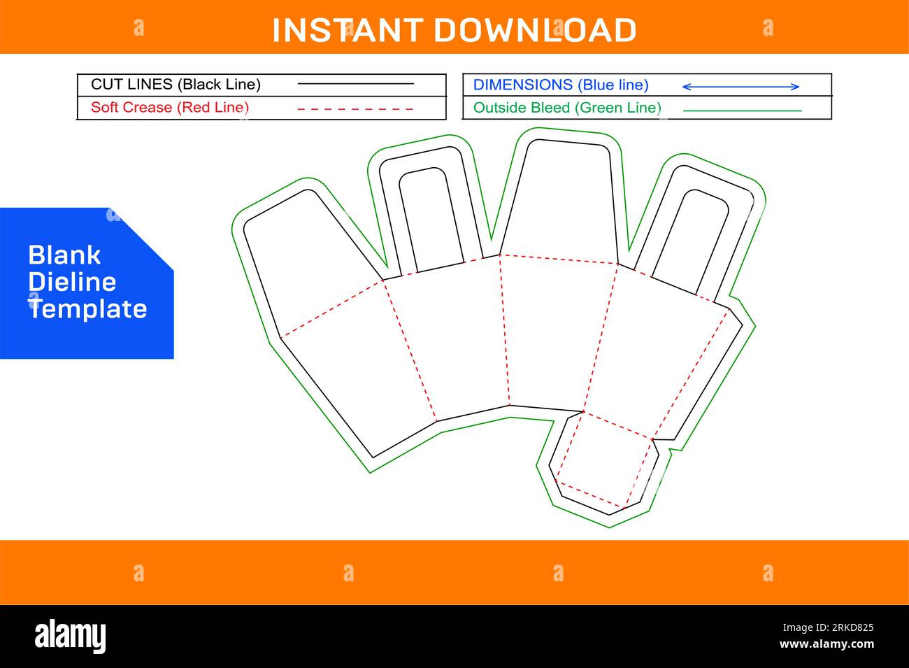 Imballaggio Design scatola per la spesa modello di linea stampo e file scatola 3D ridimensionabile e modificabile linea di matrici Illustrazione Vettoriale