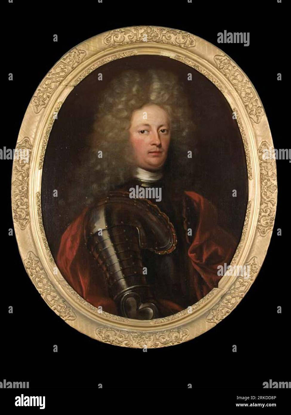 Ritratto di Allard van Burum (1678-1729), grietman van Doniawerstal en Ferwerderadeel, echtgenoot van 1. Catharina Johanna van Eysinga en 2. Alexandrina Eleonora barones van Plettenberg 1729 di Lancelot Volders Foto Stock