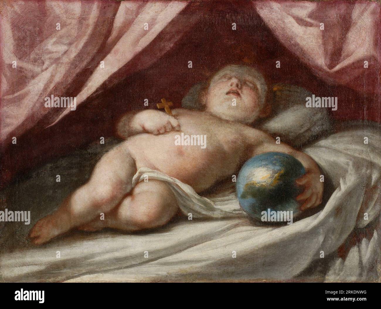 Niño Jesús dormido tra il 1701 e il 1725 di Antonio Palomino Foto Stock