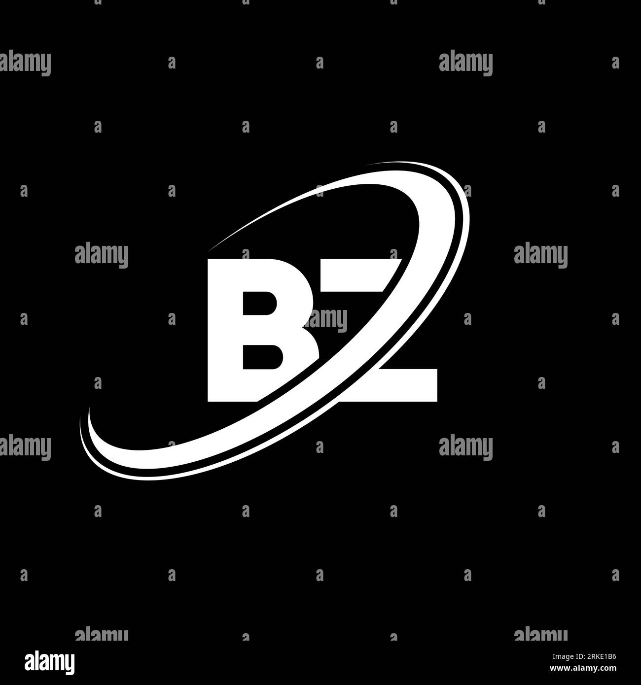 Logo BZ B Z Letter. Lettera iniziale BZ, cerchio collegato, monogramma maiuscolo, rosso e blu. Logo BZ, design B Z. bz, b z Illustrazione Vettoriale