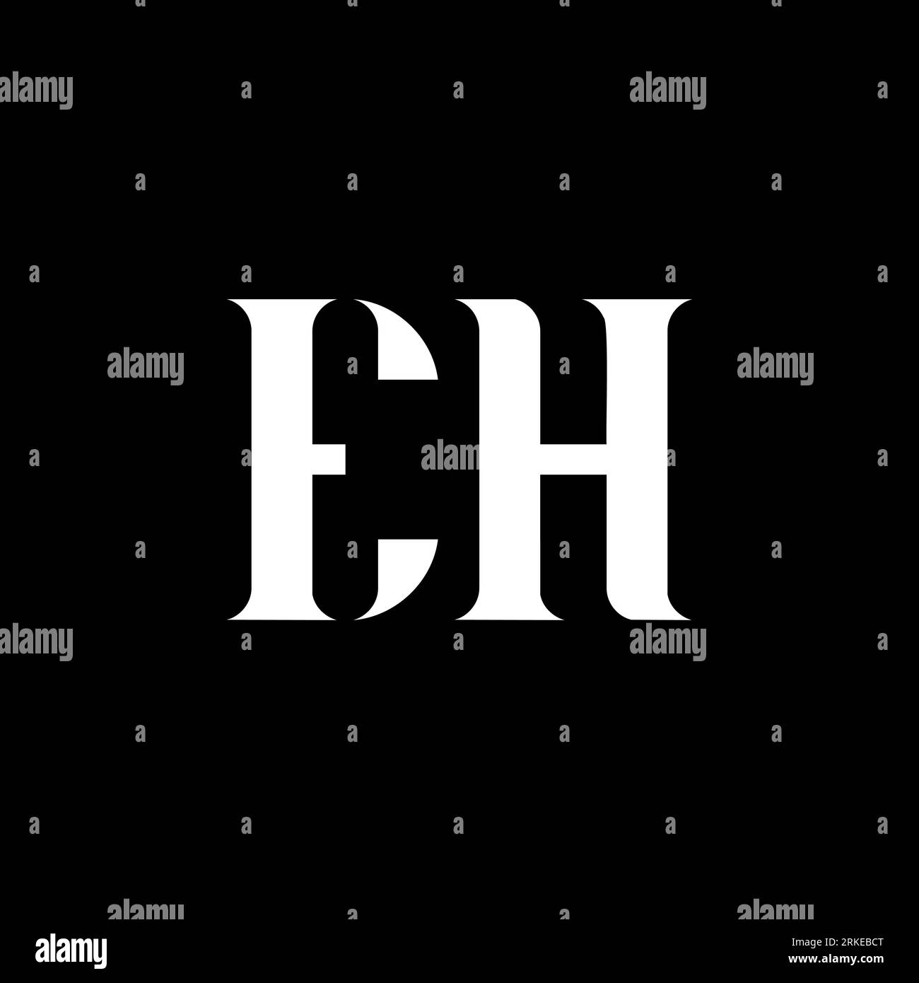 Logo EH e H Letter. Lettera iniziale EH monogramma maiuscolo logo bianco. Logo EH, design e H. EH, E H. Illustrazione Vettoriale
