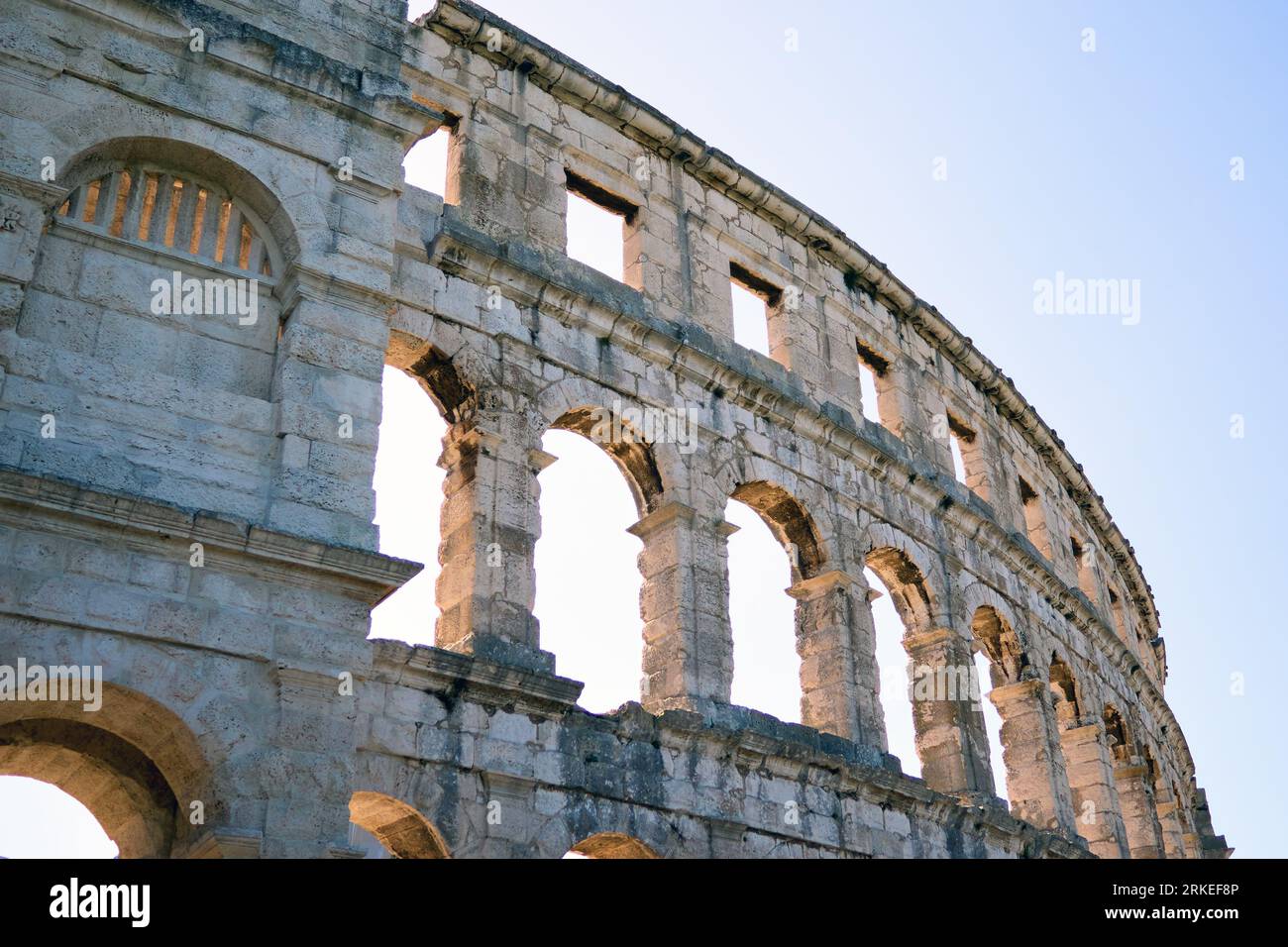L'anfiteatro romano Pola Arena si trova a Pola, Croazia Foto Stock