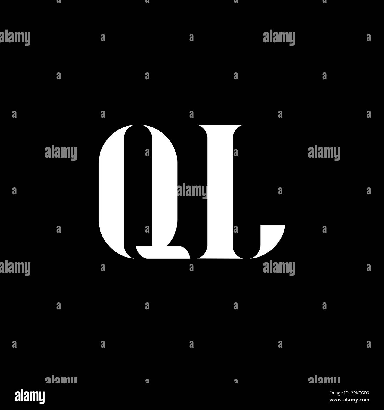 Logo QL Q L Letter. Logo con lettera iniziale QL in maiuscolo colore bianco. Logo QL, design Q L. QL, Q L Illustrazione Vettoriale