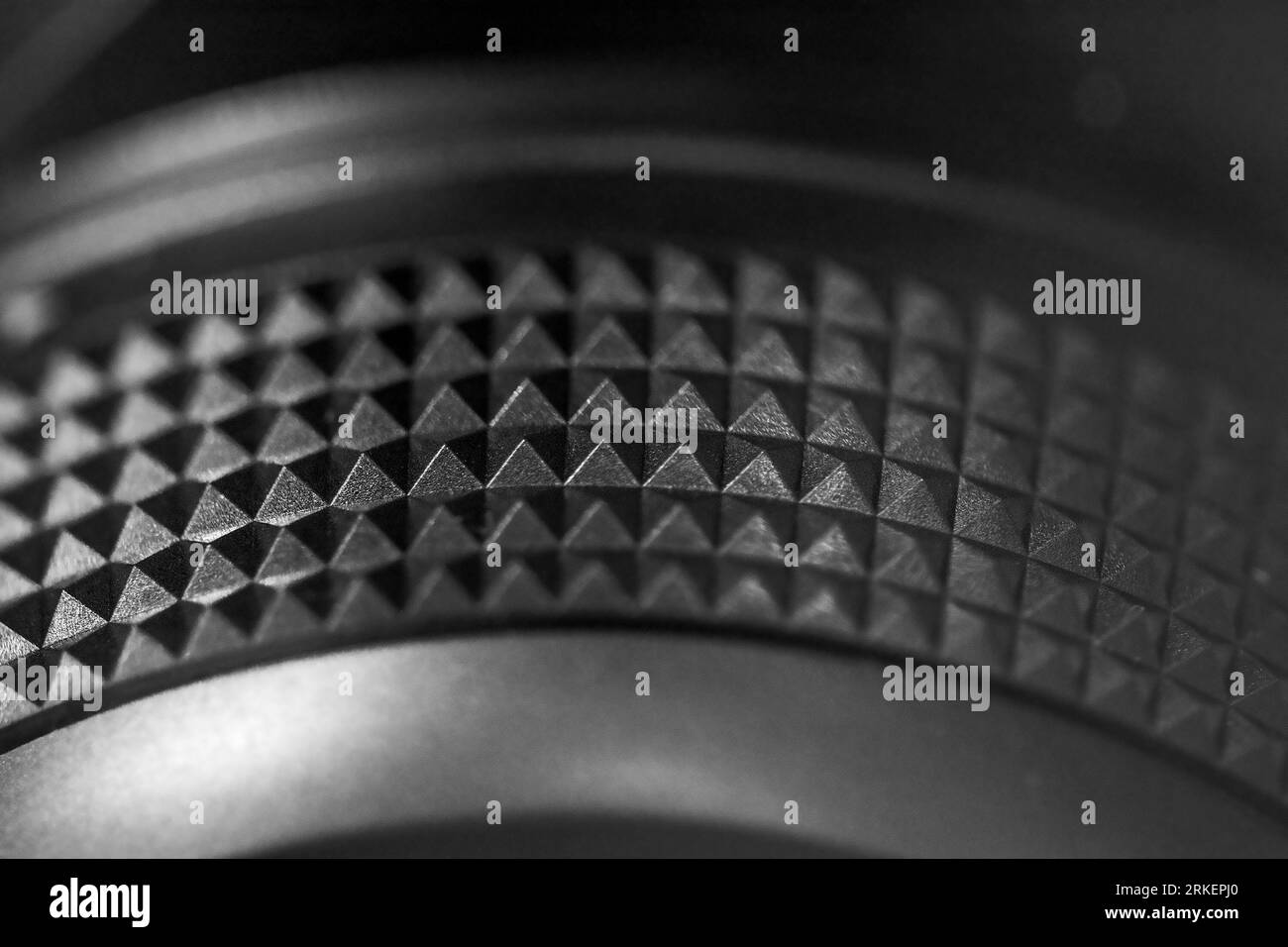 Primo piano dell'obiettivo della fotocamera vintage regolabile Foto Stock