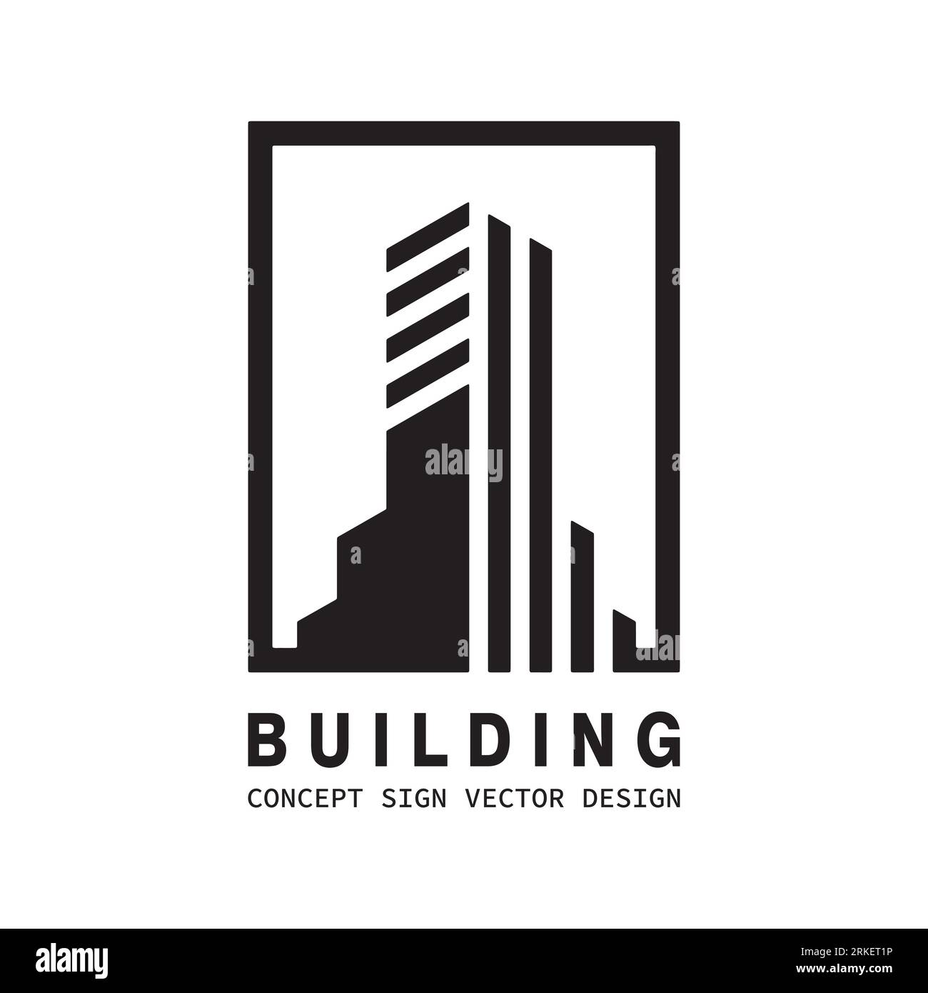 Modello di disegno vettoriale del logo della costruzione Illustrazione Vettoriale