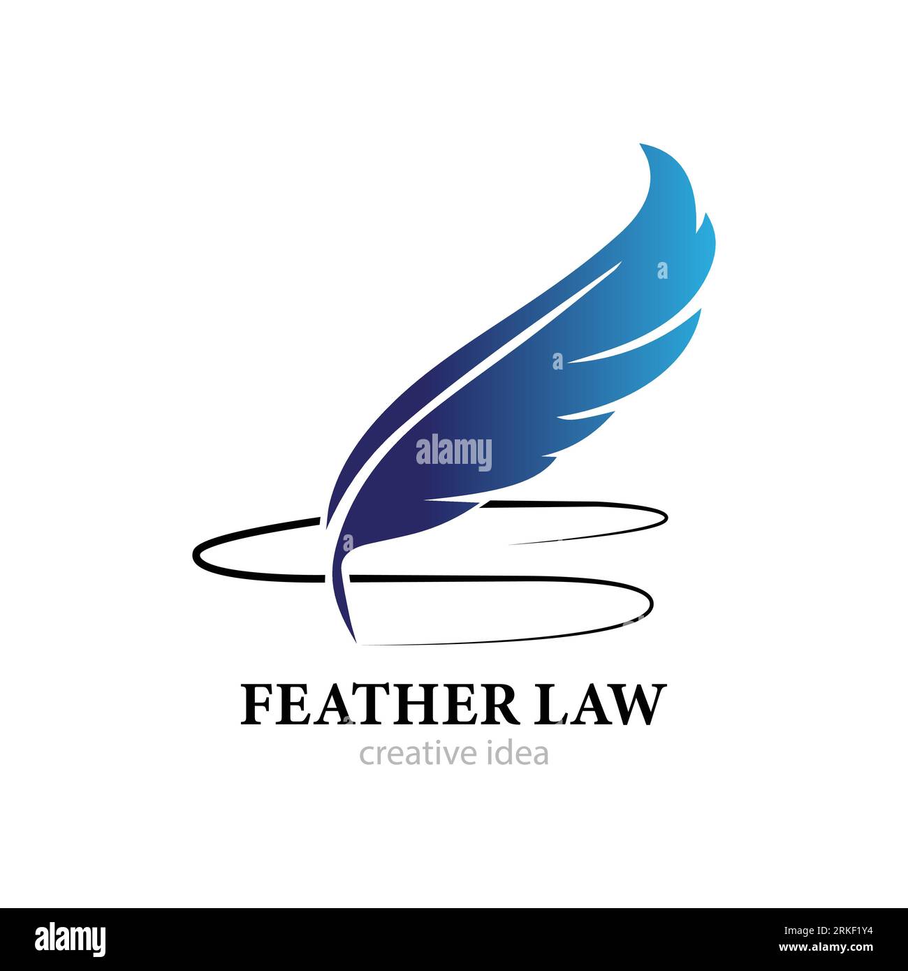 Modello Creative Feather Concept Logo Design Illustrazione Vettoriale