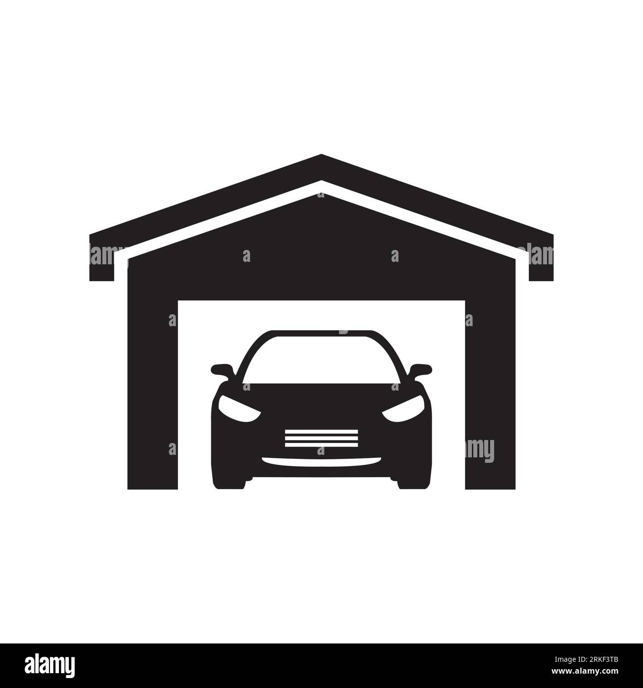 Auto garage segno semplice icona sullo sfondo Illustrazione Vettoriale