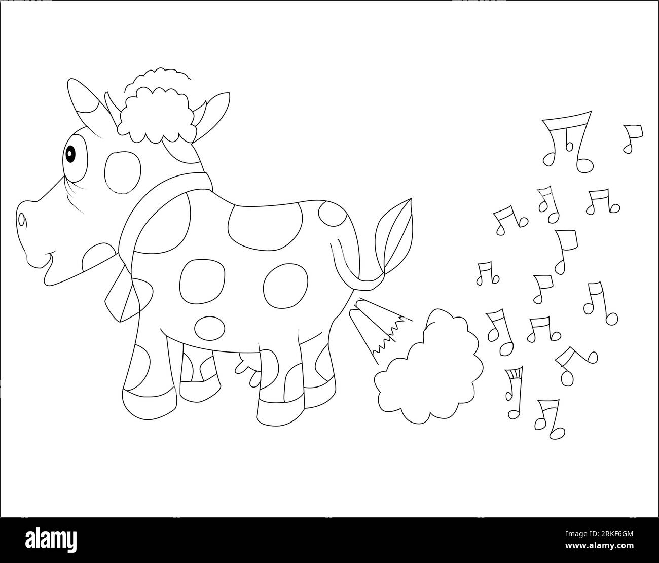 Farting Animals Coloring Page divertente libro da colorare degli animali (Funny Animal Coloring Book Page) Illustrazione Vettoriale